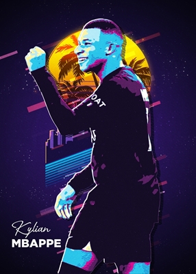 Kylian Mbappé Neon Retro