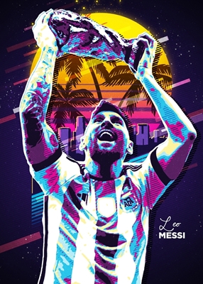 Lionel Messi avec la Coupe du Monde