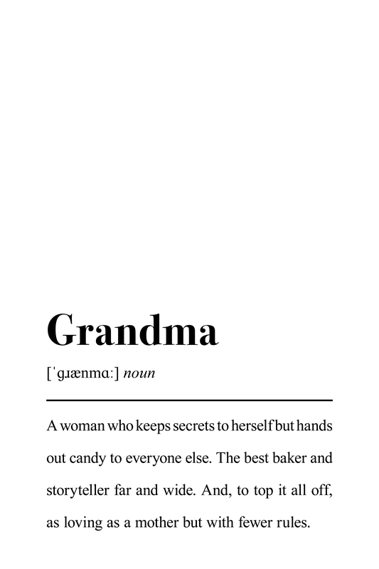 Grandma Definition posters & prints by aemmi Printler