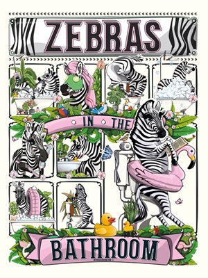 Zebras no banheiro