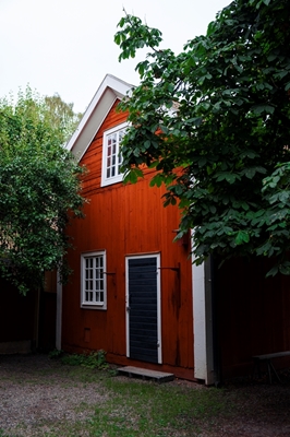 Swedish red wooden shed