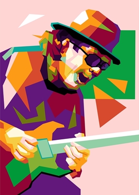 Carlos Santana in wpap pop art