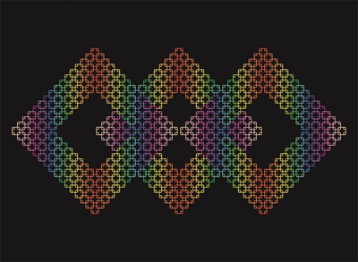 three rainbow squares
