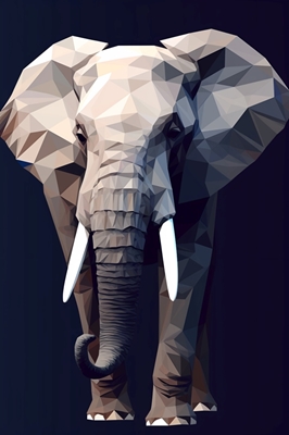 Elefant - Låg Poly