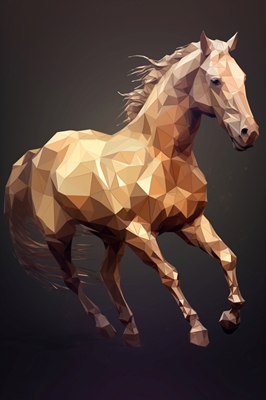 Brązowy koń - Low Poly