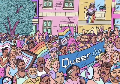 Den offisielle queer.de plakaten