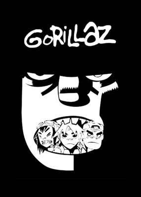 the gorillaz blackwhite