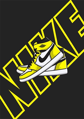 Nike Air Jordan Yellow posters & prints by Sneakers Head - Printler