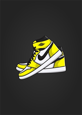 Nike Air Jordan Yellow 1 posters & prints by Rahmatulloh Bakas Zaini ...