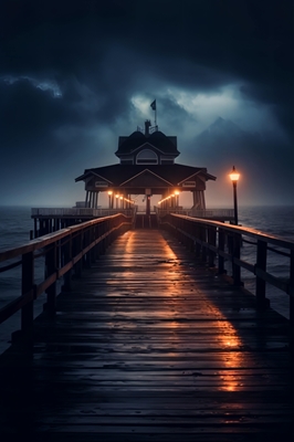 Een rustige storm op de pier
