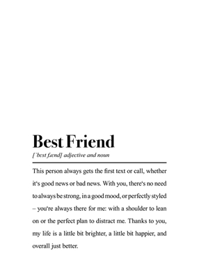 Best Friend Dictionary Print