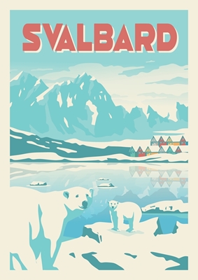 Poster di viaggio 'retrò' delle Svalbard