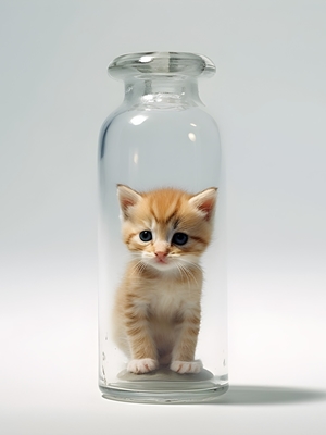 Kätzchen in einer Flasche