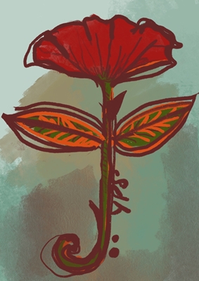 Červená tetovací květina