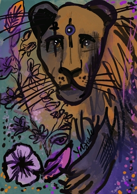 Psychedelic lion