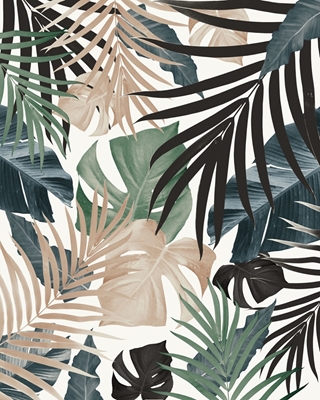 Patrón de hojas de la selva tropical