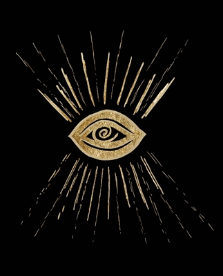 Evil Eye Gold på svart 1