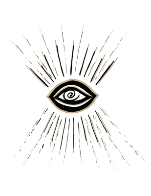 Evil Eye Gold på hvidt 1
