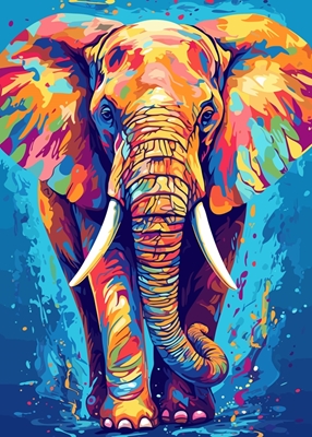 Elephant Animal Pop Art WPAP