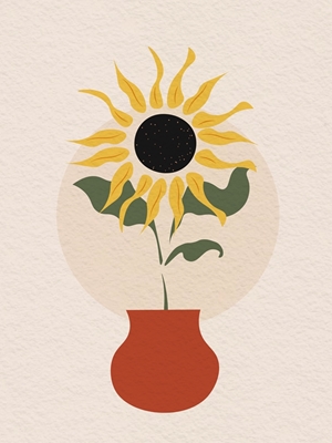 beautiful sunflower in a pot
