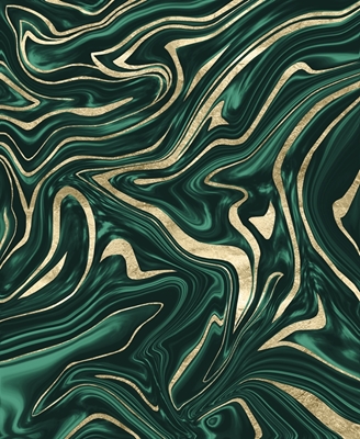 Szmaragdowo-zielony złoty marmur