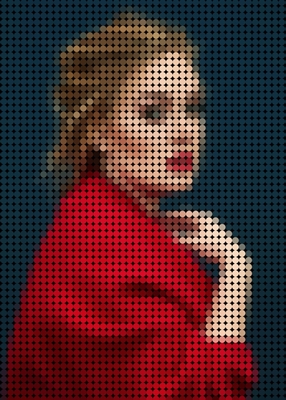 Adele [röd] i stil prickar
