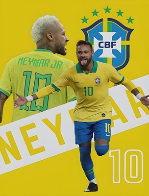 Neymar Fotboll Affisch