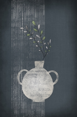 Blå abstrakt lubben vase