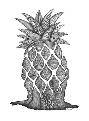 Surrealistische schmilzende Ananas