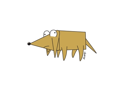 Bêbado Pequeno Cartoon Dog Marty