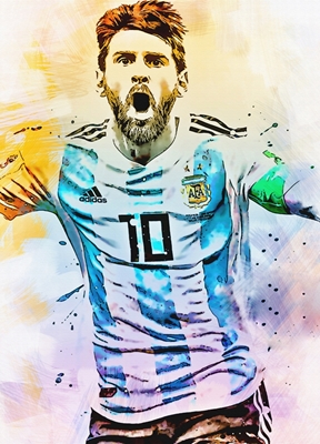 Locandina del calcio di Lionel Messi