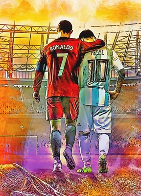 Poster di Messi e Ronaldo