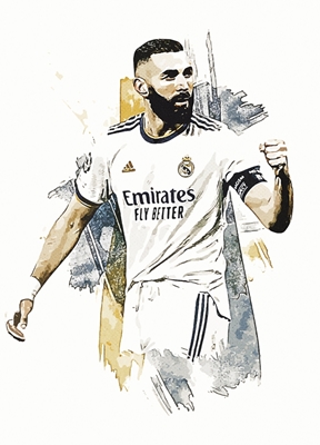 Karim Benzema Fodbold Plakat