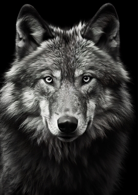 Vlk Černá a bílá