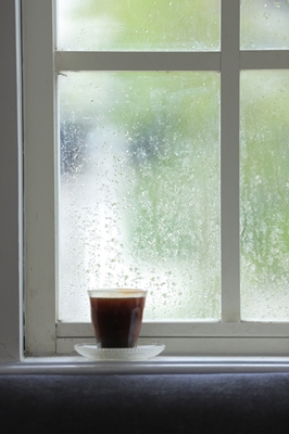 Koffie op raam