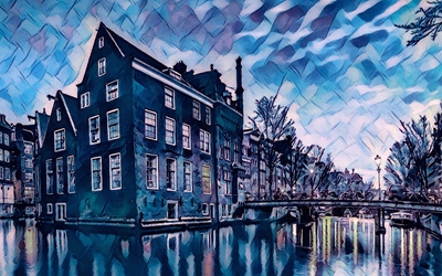 Amsterdam w kolorze niebieskim