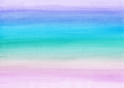 Enhjørning Rainbow Akvarell 3