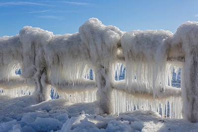 Ice formations in spring light