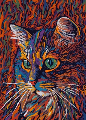 Abstract colorful Cat