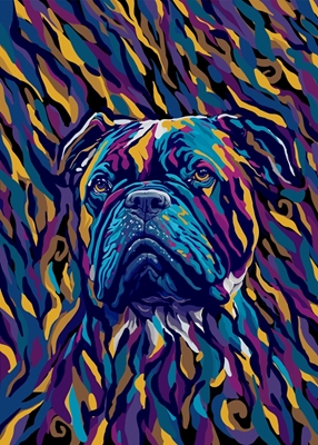 Abstract expressionism bulldog