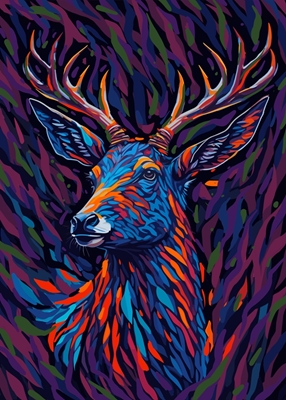 Abstract deer pop art