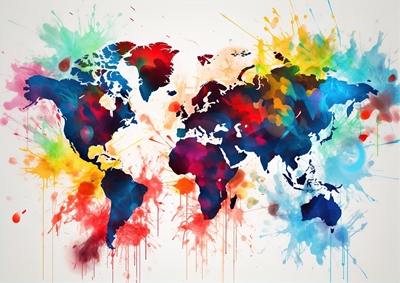 Mapa světa barevná