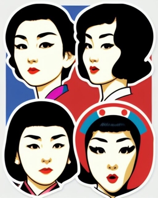 Japan Women in Pop Art Style 