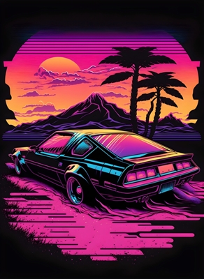 Retro Car by Sunset Synthwave