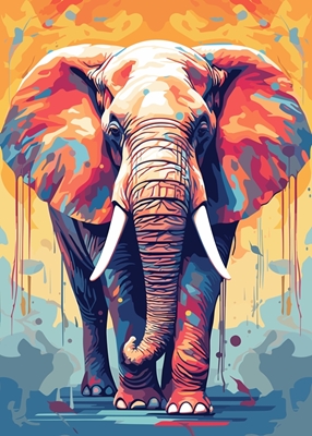 Pop Art animalier éléphant