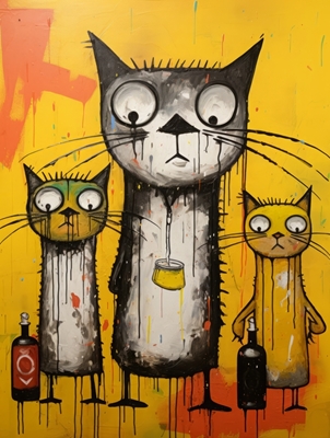 Cats On Yellow 1