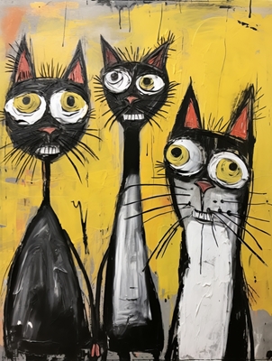 Katter på gul 5