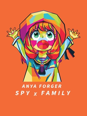 Anya Forger in WPAP-kunststijl