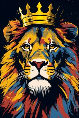 Lion with a Crown - Pop Art