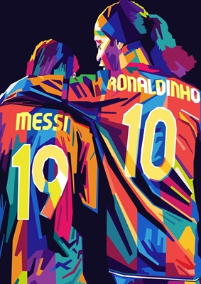 Messi und Ronaldinho Pop Art